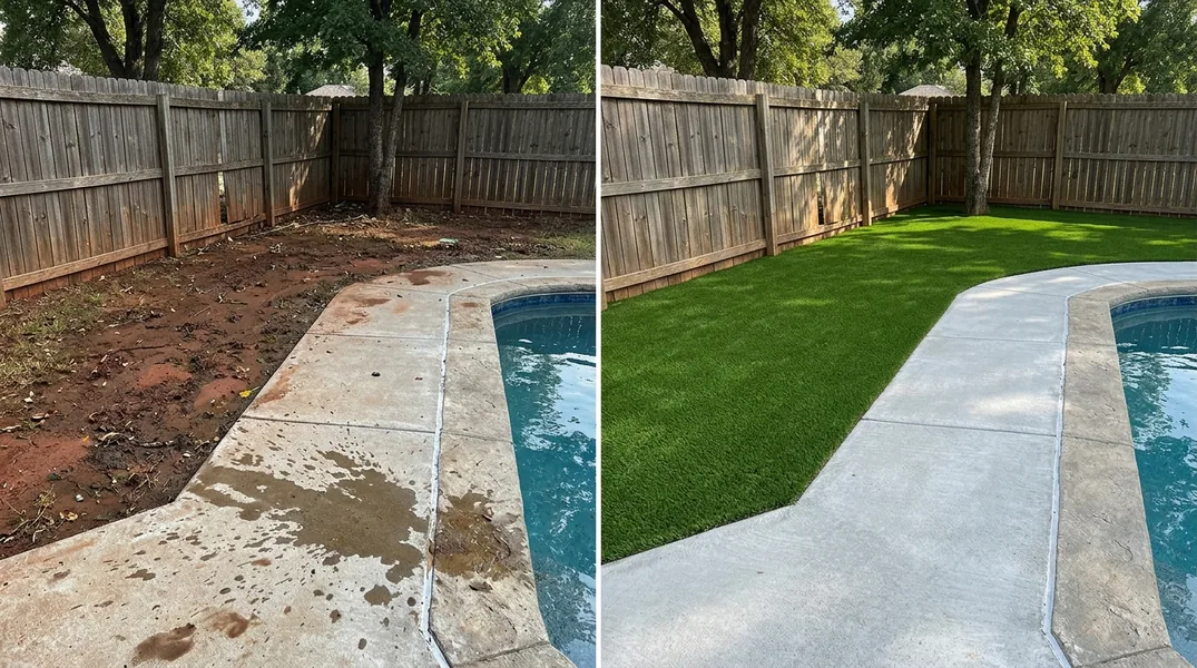 Result artificial grass installation in Tulsa - Tulsa Artificial Grass Installation